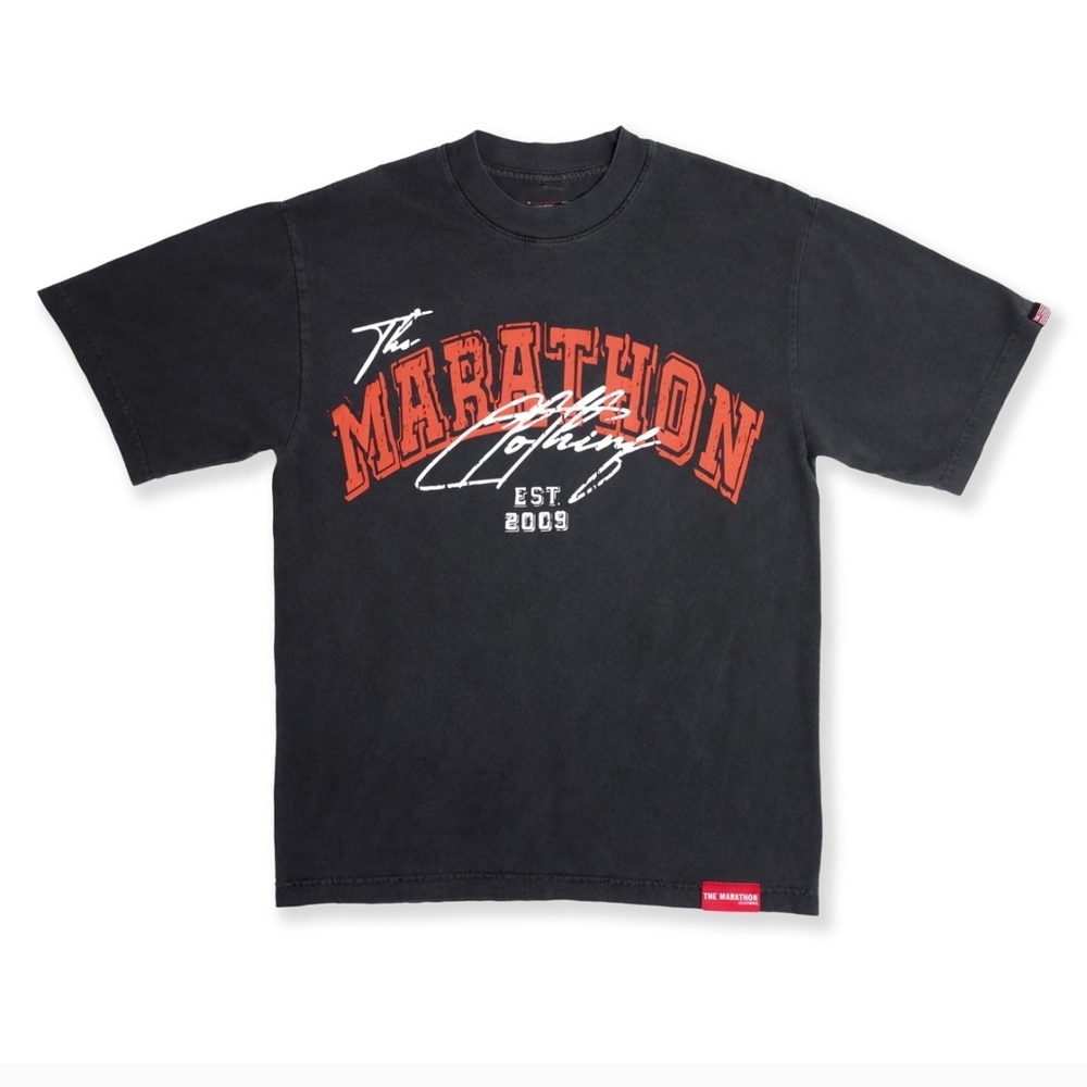 The Marathon Clothing Black Tee with Red Accents